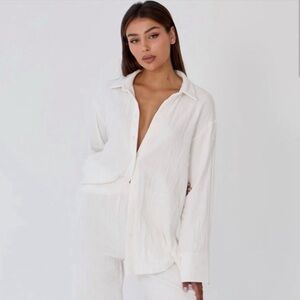 Women's White Button Down Shirt